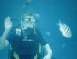 Angela diving in Cozumel